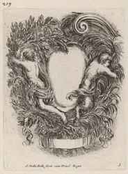 Kartusche mit Apollo und Pan, 1647