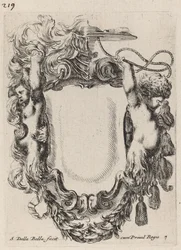 Kartusche mit Satyrkindern, 1647