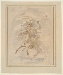 Tod auf einem Pferd, Studie für die Radierung