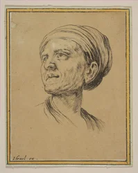Kopf einer Frau in Dreiviertelansicht, aus Verschiedene Köpfe und Figuren Diverses têtes et..., 1650