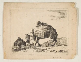 Pferd mit Packtaschen