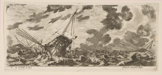 Tafel 6: Drei Schiffe in einem Sturm, aus Verschiedene Einschiffungen Divers embarquements, ca. 1646-47