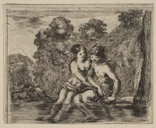 Salmacis und Hermaphrodit, aus Spiel der Mythologie Jeu de la Mythologie, 1644