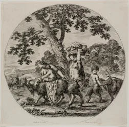 Satyrfamilie beim Spaziergang