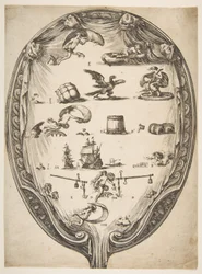 Schirm mit Rebus des Glücks, ca. 1639