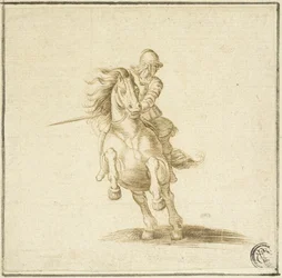 Soldat auf galoppierendem Pferd