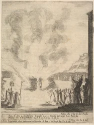 Die Feuerprobe, der Mönch Peter, der Jünger des Heiligen Johannes Gualbert, 1640