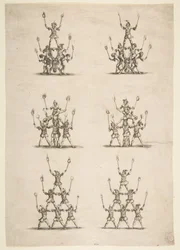 Sechsunddreißig Akrobaten in sechs Gruppen, 1652