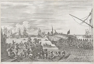 Abfahrt eines Galeerenschiffs im Hafen von Livorno (Serientitel: Hafen von Livorno)