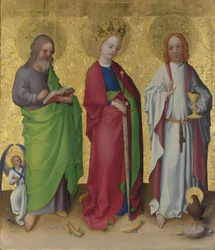 Heilige Matthäus, Katharina von Alexandria und Johannes der Evangelist, ca. 1450