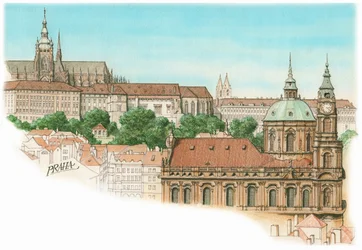 Ansicht von Prag, um 1900-2023