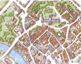 Stadt York Luftbild (gezeichnet 1996)