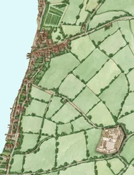 Lambeth und Vauxhall um 1600, mit Einsatz von mittelalterlicher Kennington Castle, 2021