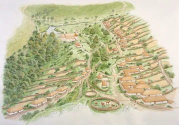 Mittelalterliches Dorf Wharram Percy, North Yorkshire