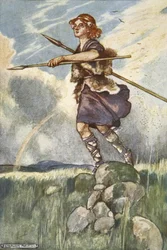 Cuchulain macht sich auf den Weg nach Emain Macha, Illustration aus 