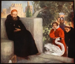 Heiliger Hugh von Lincoln und der Schwan, Illustration aus 