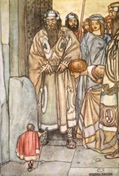 Sie zogen alle hinaus, Herren und Damen, um den kleinen Mann zu sehen