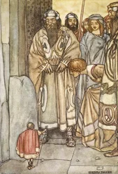 Sie alle zogen hinaus, Lords und Ladies, um den kleinen Mann zu sehen, Illustration aus 