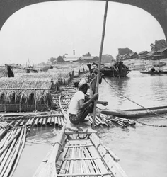 Flöße auf dem Irrawaddy-Fluss, Mandalay, Burma, 1908