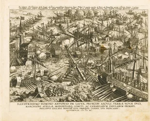 Die Schlacht von Lepanto am 7. Oktober 1571