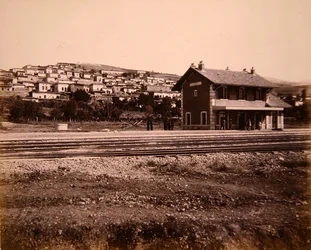 Bahnhof und Dorf Mallakah an der Eisenbahnlinie Beirut-Damaskus