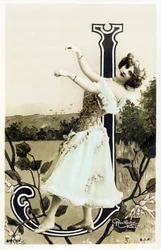 J: Lucette De Berny, Künstlerin aus der Belle Époque - Alphabet in Postkarte