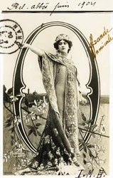 O a: Anna Held, polnischer Herkunft, Sängerin und Tänzerin aus der Belle Époque - Alphabet in Postkarte