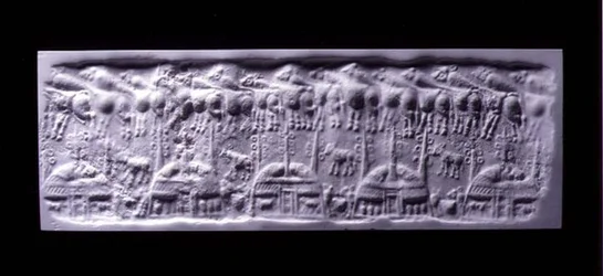 Handzylinder-Siegelabdruck, Uruk (heute Warka, Irak), ca. 3300-3000 v. Chr.