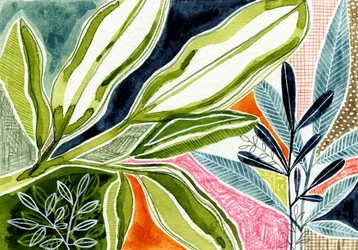 Lebendige botanische Blätter