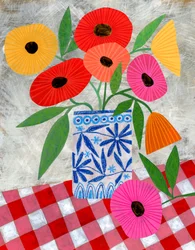 Lebhafte Sommermohnblumen