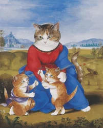 Illustration aus Cats Galore! Ein Kompendium kultivierter Katzen (veröffentlicht 2015)