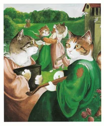 Illustration aus Präraffaelitische Katzen (veröff. 1999)