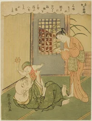 Hotei, aus der Serie Sieben Götter des Glücks im modernen Leben (Tosei Shichi-fukujin)