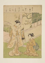 Unbekanntes Stück von Yoneyama Teiga (Farbholzschnitt)