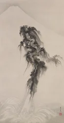 Aufsteigender Drache und Berg Fuji