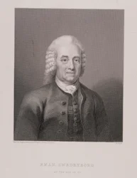 Emanuel Swedenborg (1688-1772) im Alter von 80 Jahren, graviert von W. Holl, aus Weltreligion, veröffentlicht von A. Fullarton & Co.
