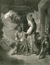 Stauffacher wird von seiner Frau ermahnt, sich gegen die Tyrannei des österreichischen Vogts zu wehren