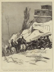 Kanadische Skizzen, die Dominian-Truppe, eine Artilleriebatterie auf dem Marsch