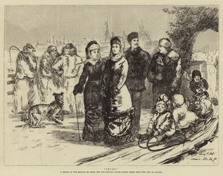 Inkognito, eine Skizze des Marquis von Lorne und der Prinzessin Louise während ihrer ersten Tage in Ottawa