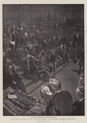 Die Marine-Schätzungen im House of Commons, Mr. Goschens Erklärung unterbrochen