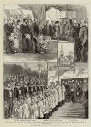 Der Prinz und die Prinzessin von Wales in Dänemark, Grundsteinlegung der neuen englischen Kirche in Kopenhagen