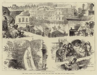Der königliche Einzug in London, was wir vom Dach der Horse Guards sahen