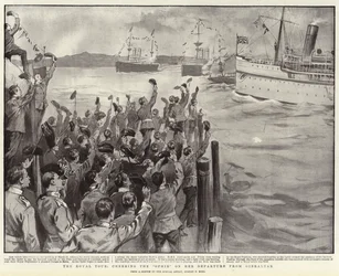 Die königliche Tour, Jubel für die Ophir bei ihrer Abfahrt aus Gibraltar