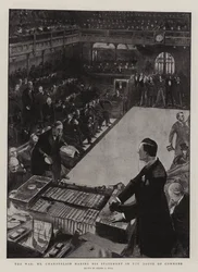 Der Krieg, Mr. Chamberlain macht seine Erklärung im House of Commons