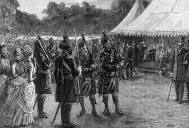 Das königliche Zelt beim Jubiläums-Gartenfest, Buckingham Palace, London, spätes 19. Jahrhundert, 1900