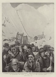 Zum Klondike für Gold, am Fuß des Chilcoot-Passes