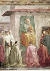 St. Peter auf dem Thron, aus der Erweckung des Sohnes des Theophilus und St. Peter als erster Bischof von Antiochia (Detail)