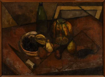 Stillleben mit Melone und Messer
