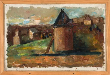 Landschaft mit städtischen Gebäuden