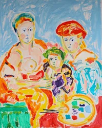 Farbenfrohes Familienporträt